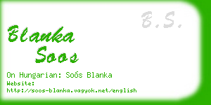 blanka soos business card